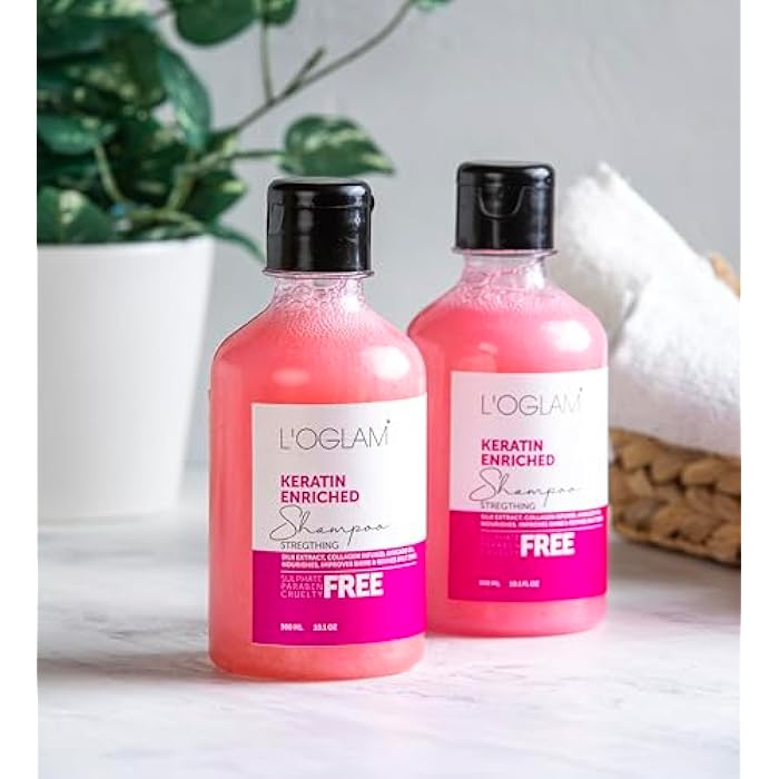 L'oglam Keratin Enriched Sulphate Free Shampoo 300 ml - Image 2